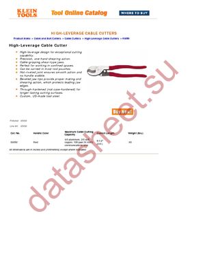 63050 CABLE CUTTER datasheet  